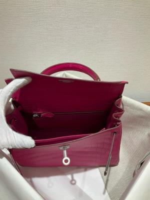 wholesale quality hermes kelly 25 matte niloticus crocodile j5 rose scheherazade phw